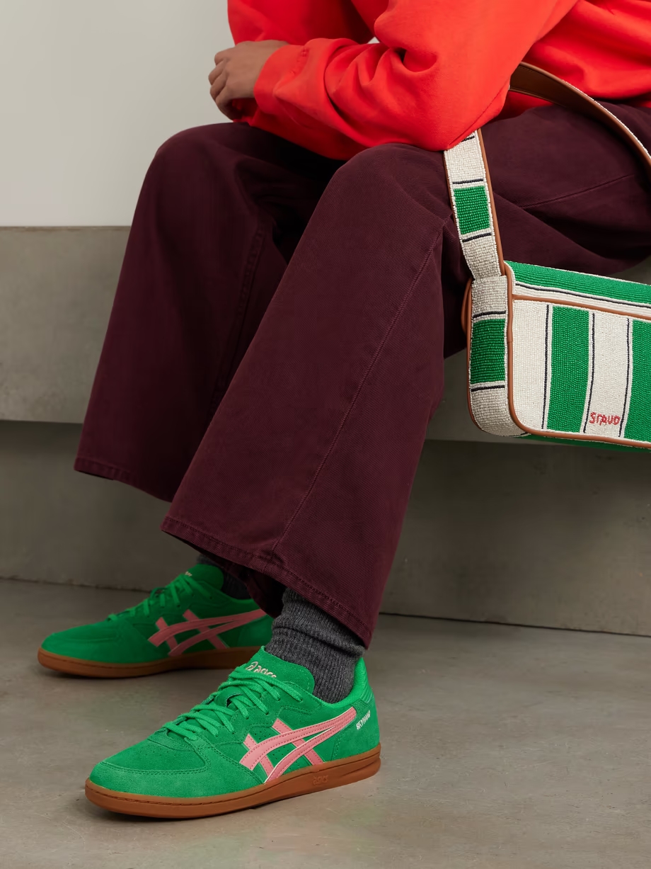 Skyhand OG leather-trimmed suede sneakers