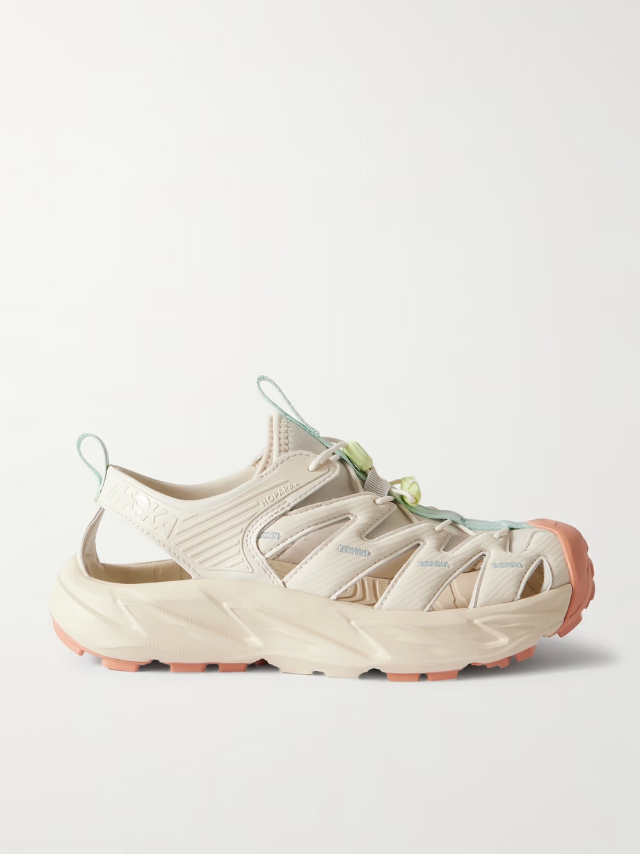 Hopara cutout rubber-trimmed mesh sandals Hopara cutout rubber-trimmed mesh sandals