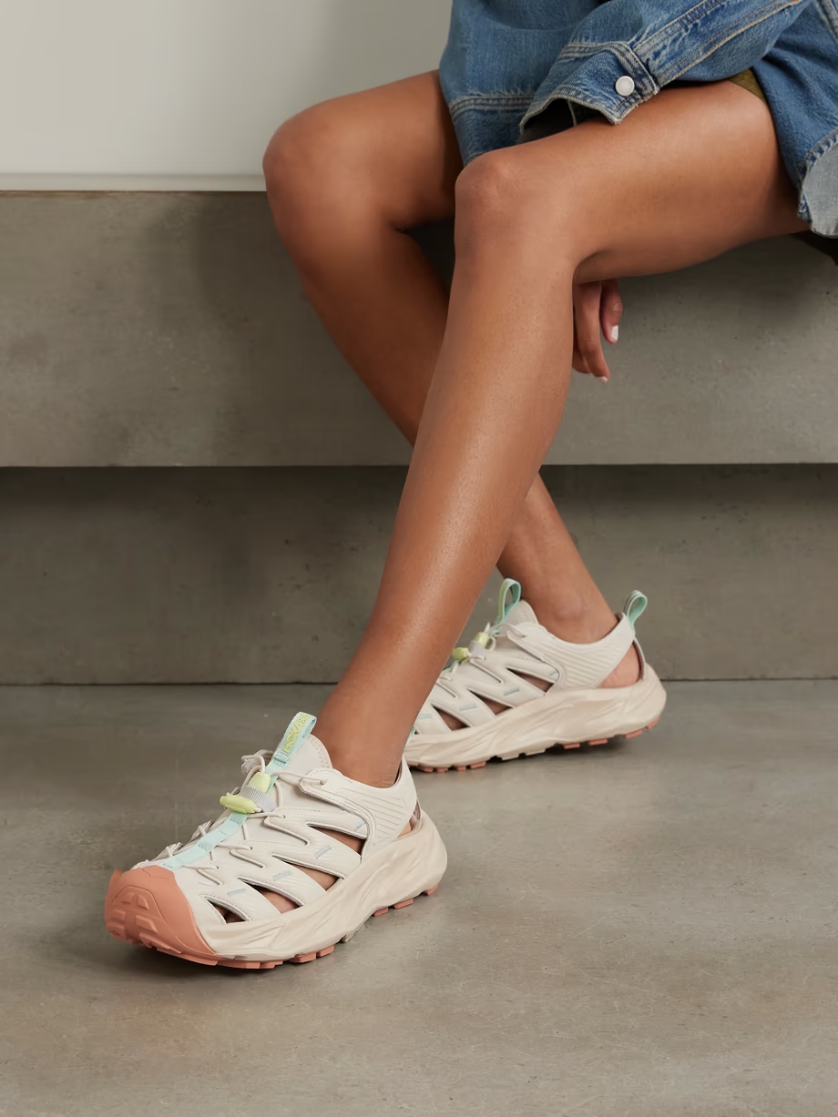 Hopara cutout rubber-trimmed mesh sandals Hopara cutout rubber-trimmed mesh sandals