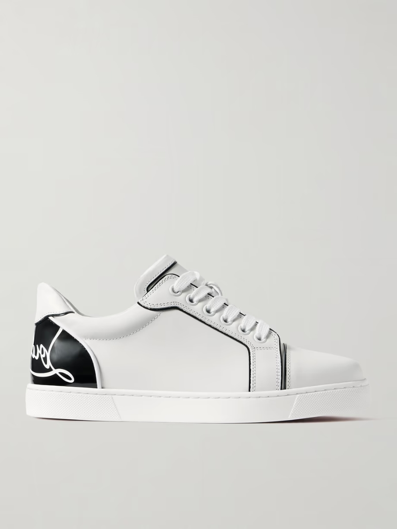 Fun Vieira patent-leather trimmed leather sneakers Fun Vieira patent-leather trimmed leather sneakers