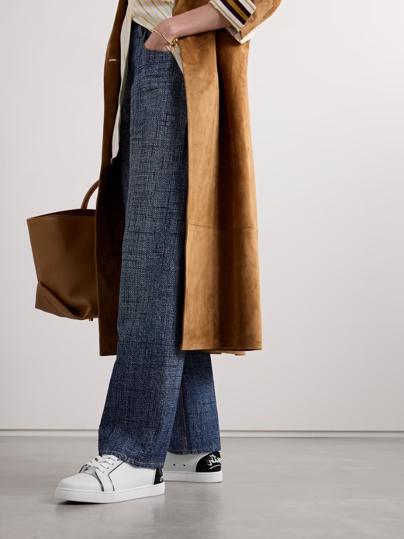 Fun Vieira patent-leather trimmed leather sneakers Fun Vieira patent-leather trimmed leather sneakers