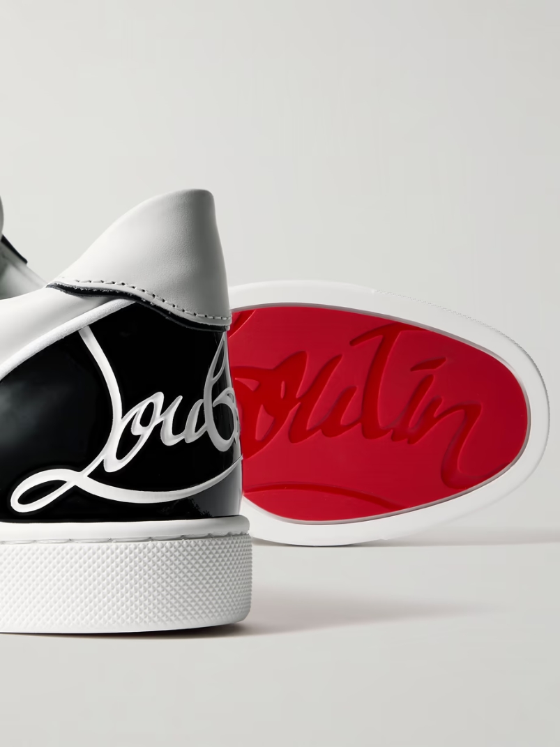 Fun Vieira patent-leather trimmed leather sneakers Fun Vieira patent-leather trimmed leather sneakers