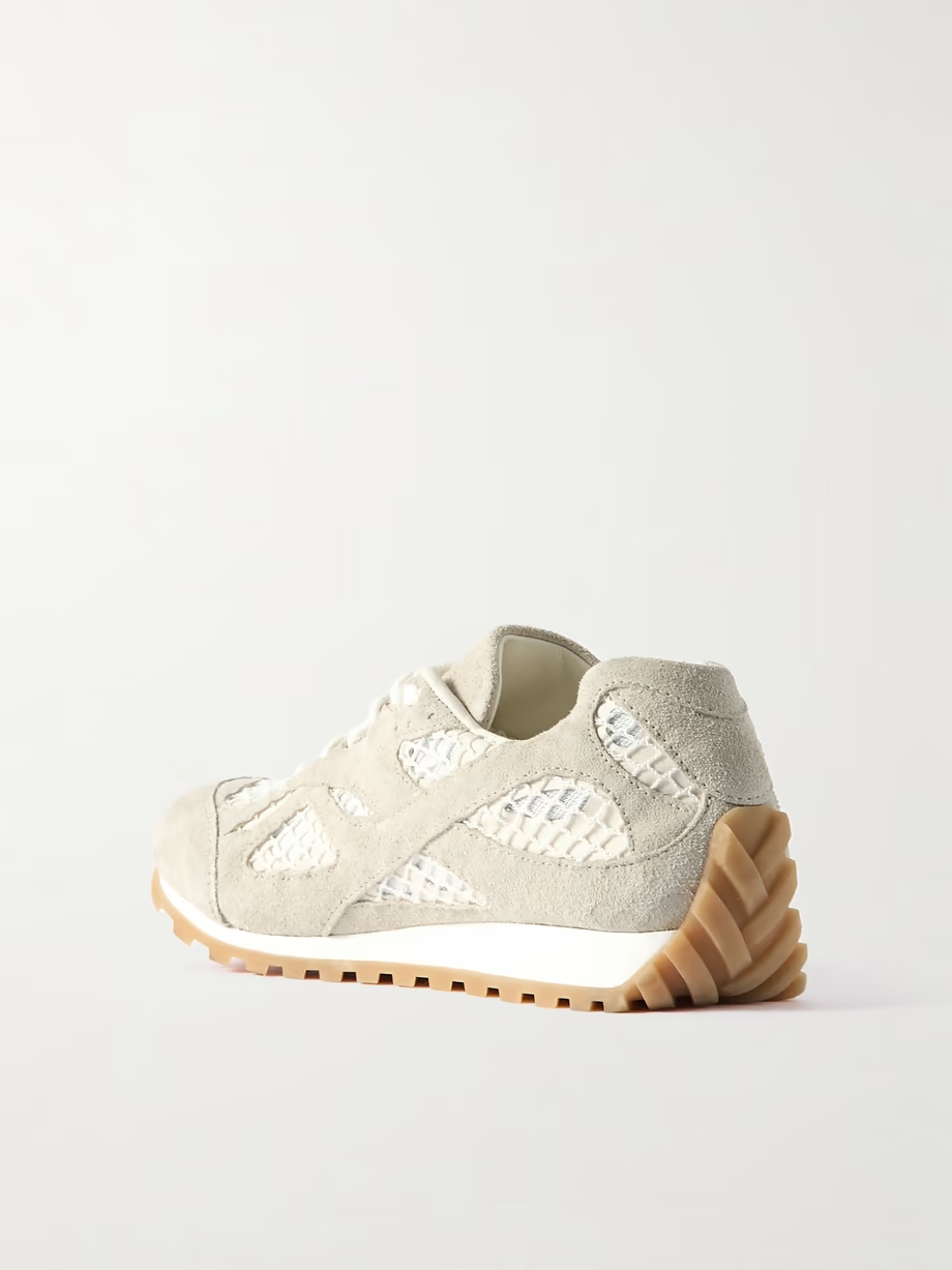 Orbit suede, leather, mesh and fishnet sneakers Orbit suede, leather, mesh and fishnet sneakers