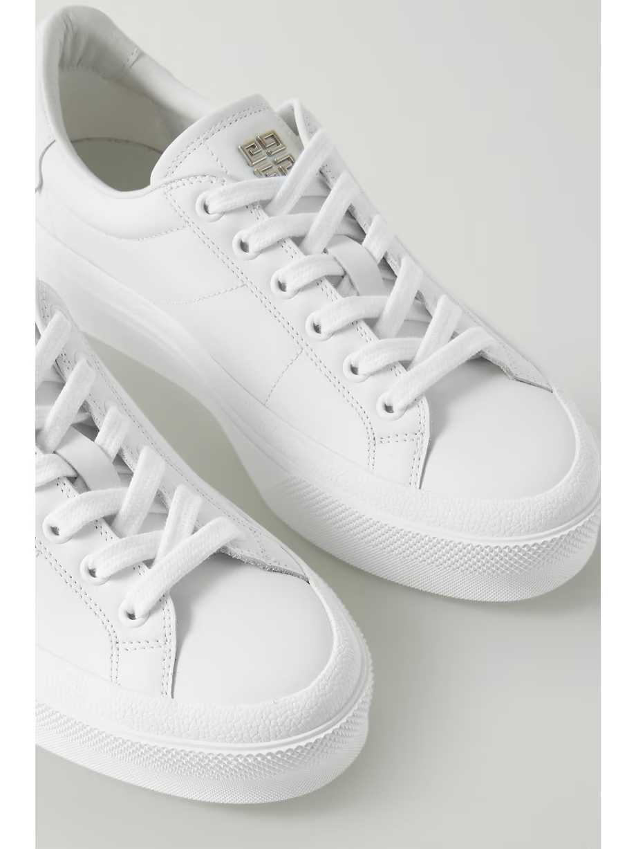 City Court logo-detailed leather sneakers City Court logo-detailed leather sneakers