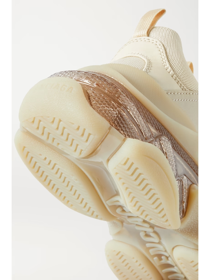 Triple S Clear Sole logo-embroidered faux leather and mesh sneakers Triple S Clear Sole logo-embroidered faux leather and mesh sneakers