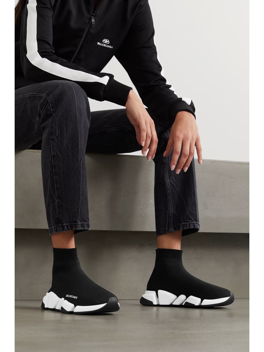 Speed 2.0 logo-print stretch-knit high-top sneakers Speed 2.0 logo-print stretch-knit high-top sneakers