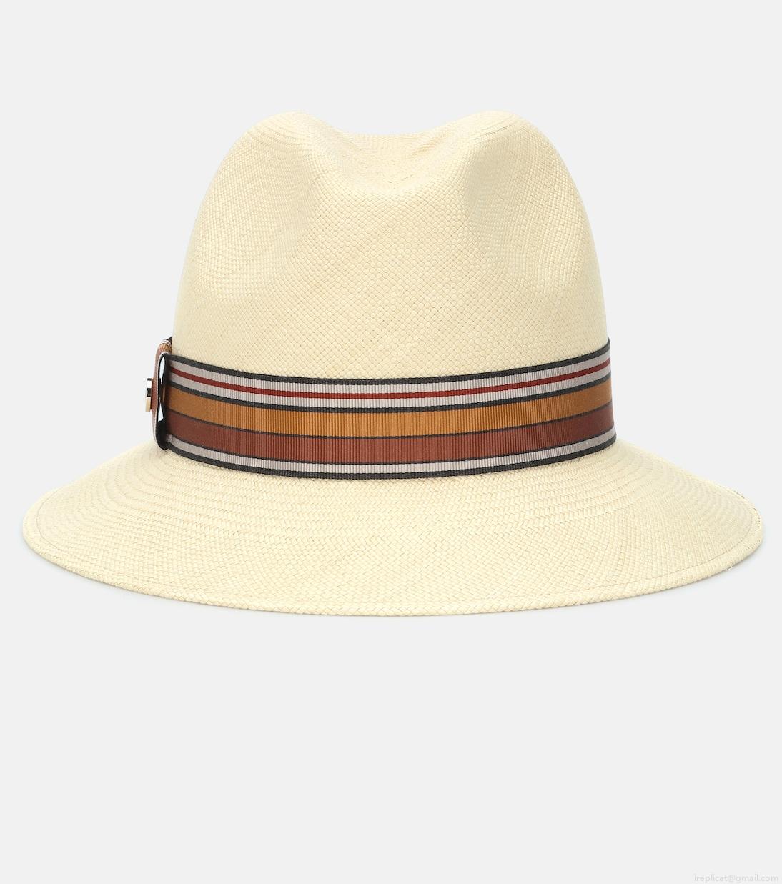 Loro PianaThe Suitcase Stripe straw fedora Loro PianaThe Suitcase Stripe straw fedora