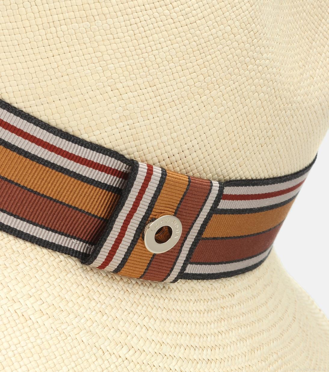 Loro PianaThe Suitcase Stripe straw fedora Loro PianaThe Suitcase Stripe straw fedora