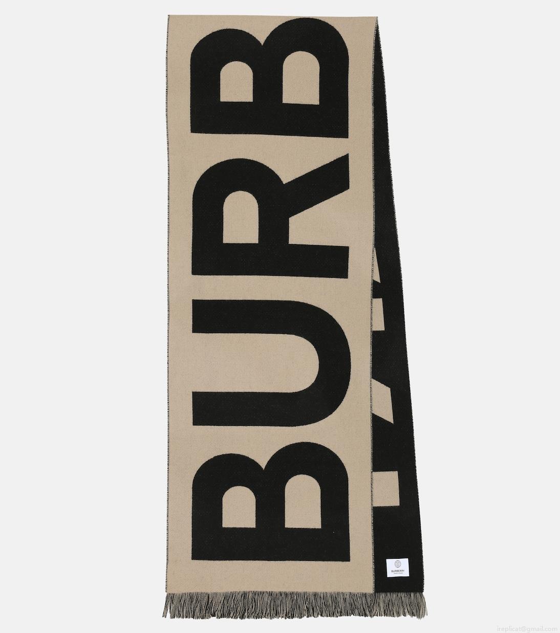 BurberryLogo wool scarf BurberryLogo wool scarf