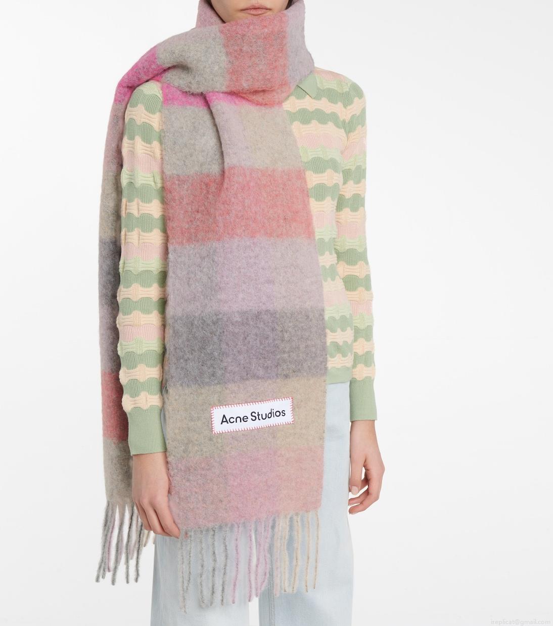 Acne StudiosChecked alpaca wool-blend scarf Acne StudiosChecked alpaca wool-blend scarf