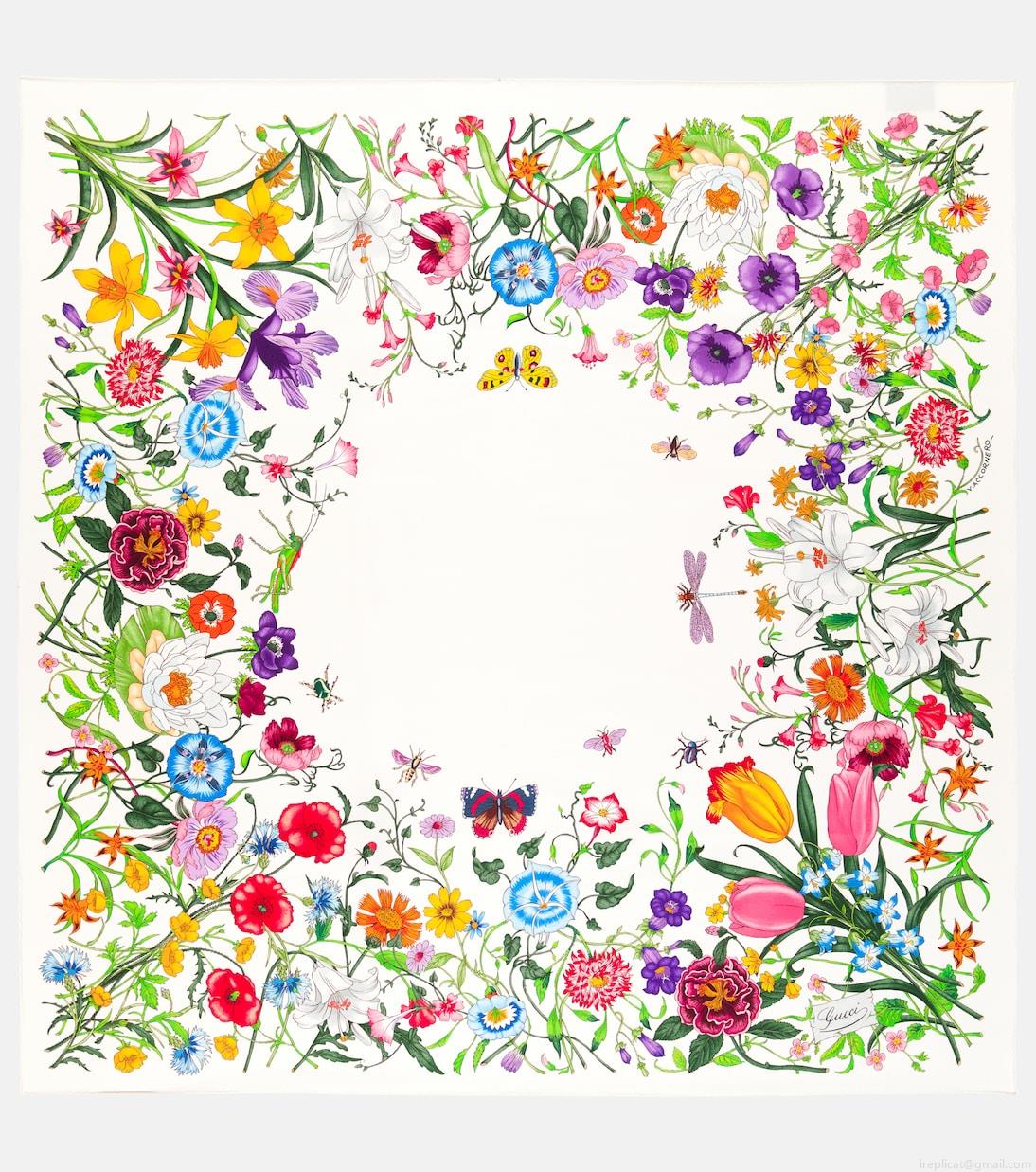 GucciFloral silk scarf GucciFloral silk scarf