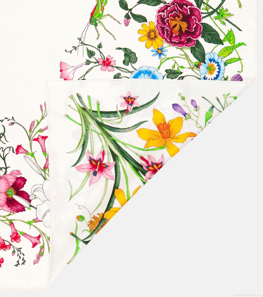 GucciFloral silk scarf GucciFloral silk scarf