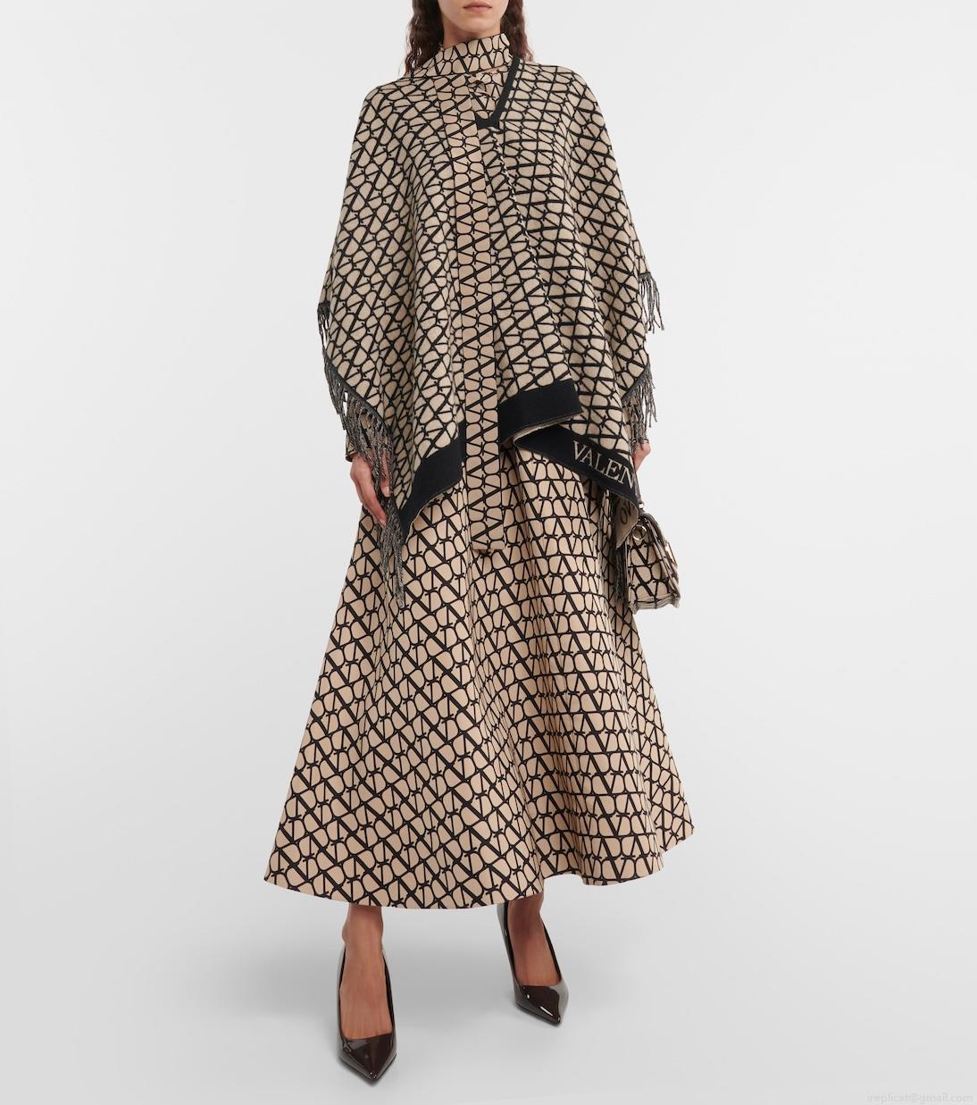ValentinoToile Iconographe wool and cashmere poncho ValentinoToile Iconographe wool and cashmere poncho