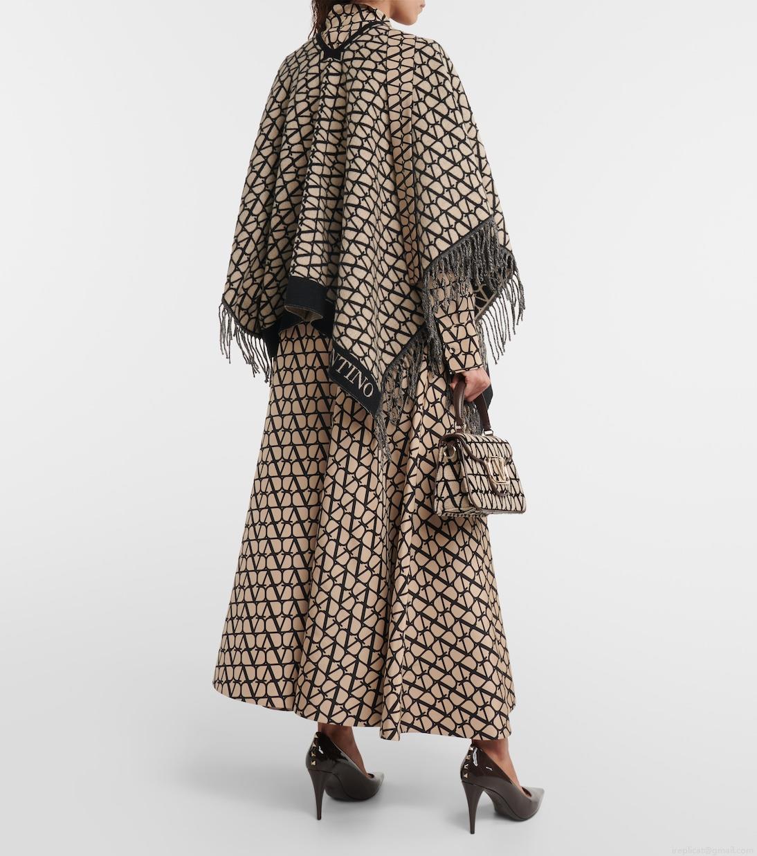 ValentinoToile Iconographe wool and cashmere poncho ValentinoToile Iconographe wool and cashmere poncho