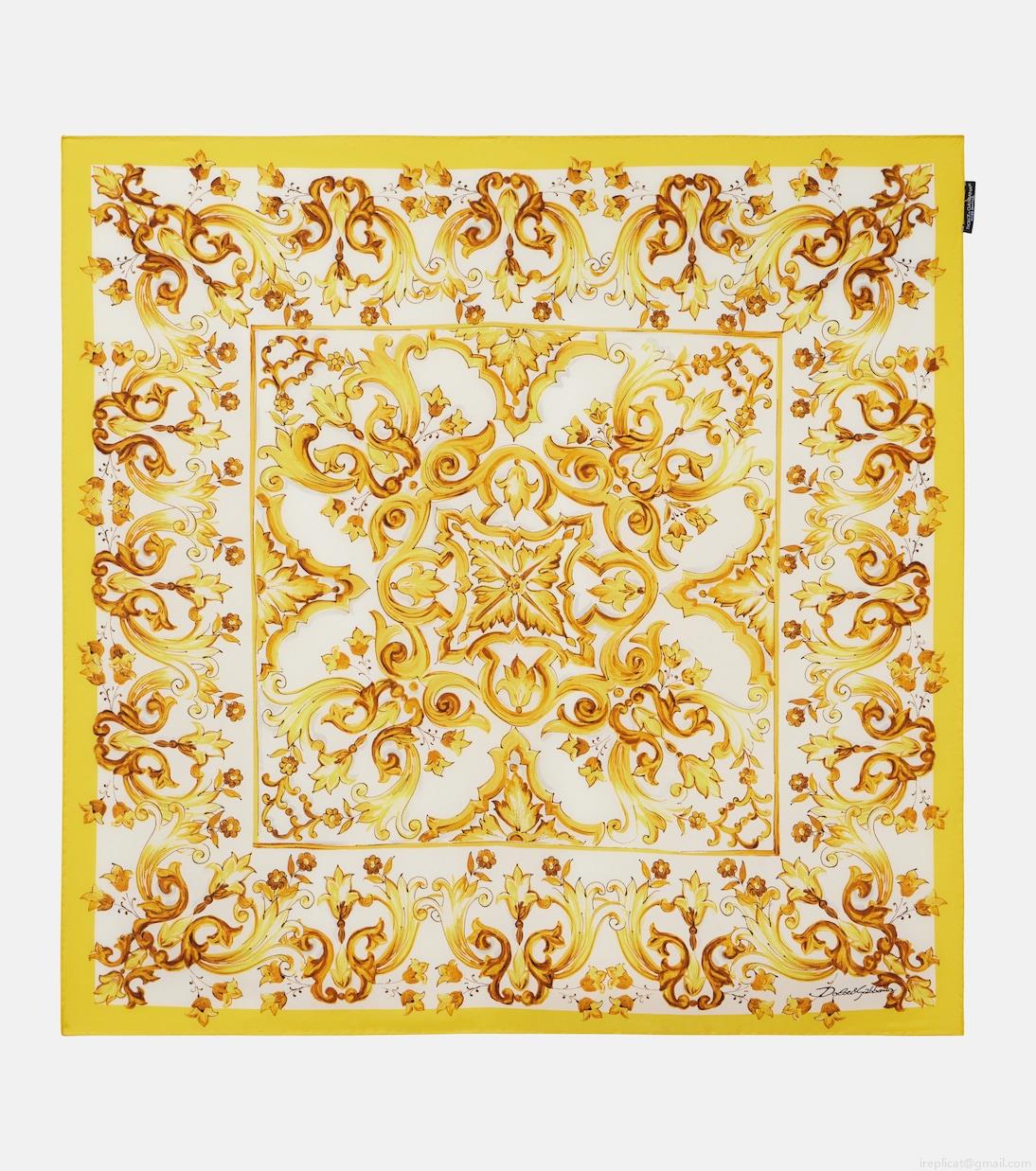 Dolce&GabbanaMajolica silk twill scarf