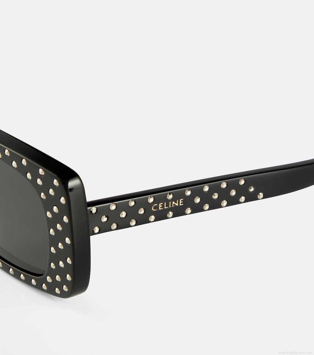 Celine EyewearEmbellished rectangular sunglasses Celine EyewearEmbellished rectangular sunglasses